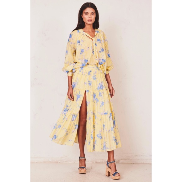 LoveShackFancy Floral Tiered Skirt - Picture 2 of 11